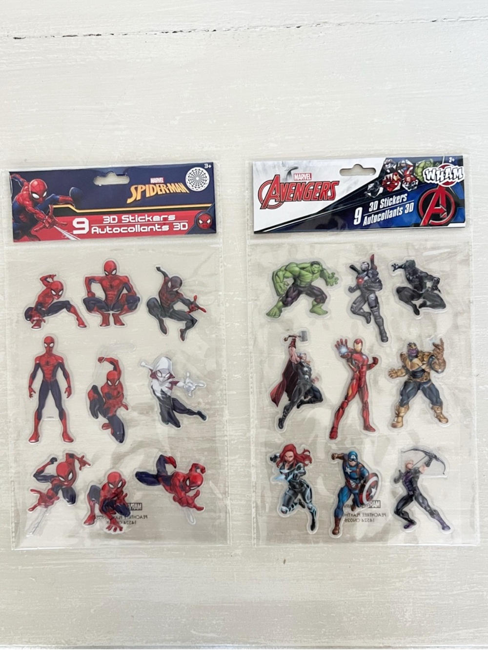 NEW Marvel Spider-Man Avengers 3D Puffy Sticker Bundle 18 Stickers